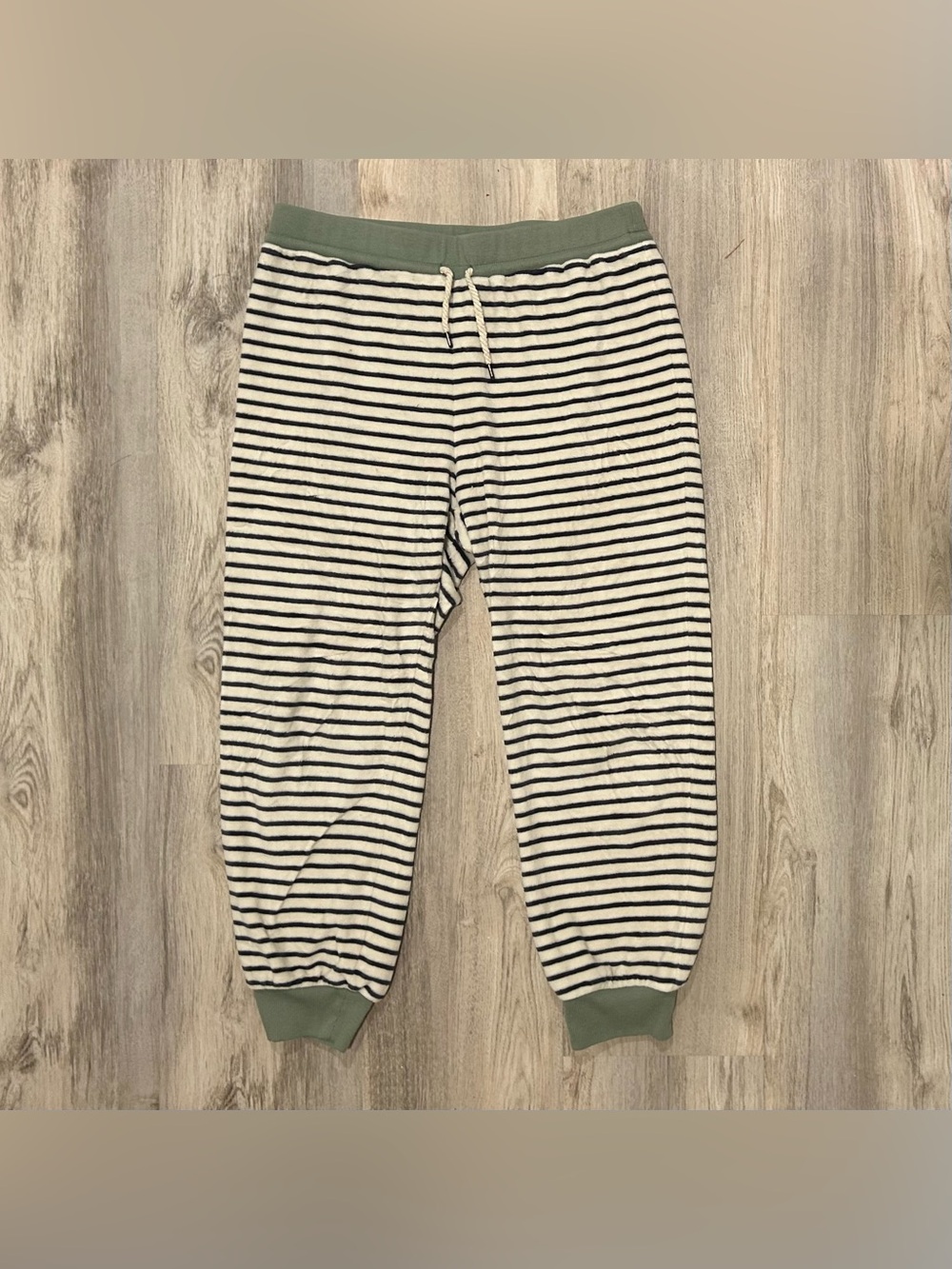 Madewell Weekend MWL Striped Velour Casual Jogger Sweatpants Drawstring Size L